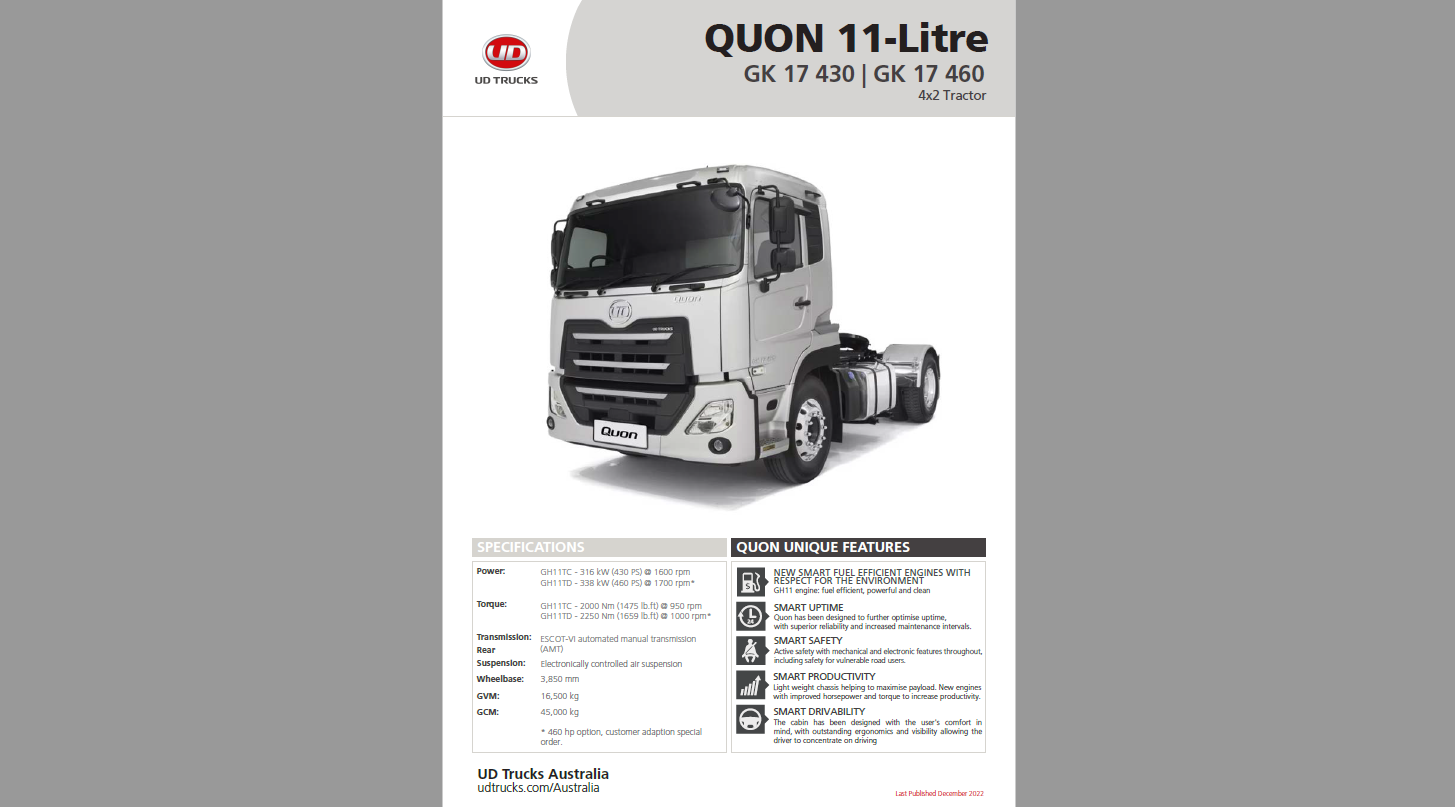 GK 17 430 & 460 Spec Sheet