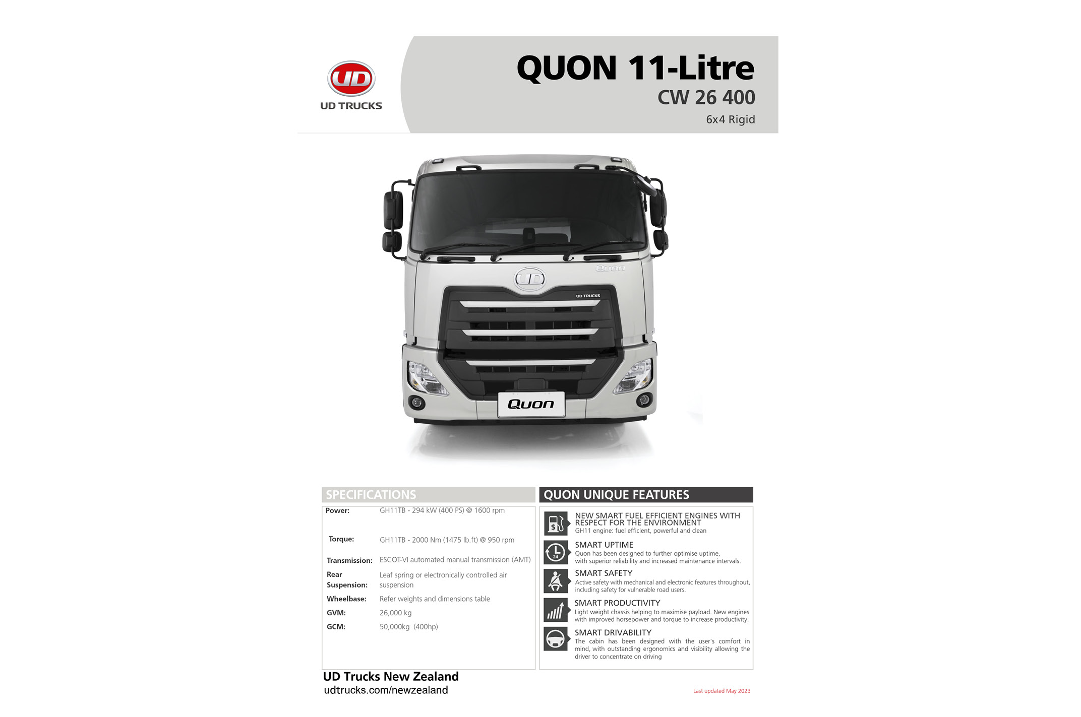 Quon Quon Spec Sheet | UD Trucks