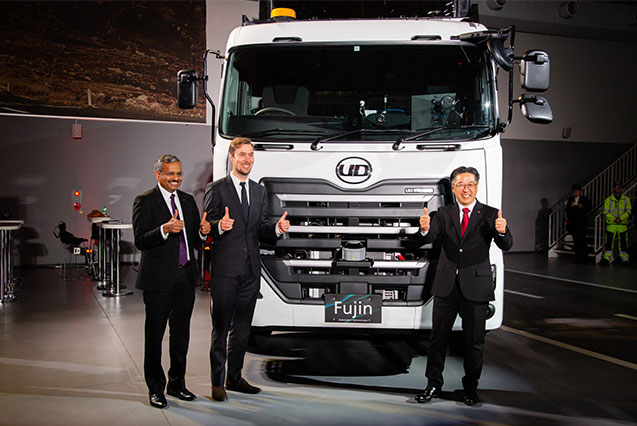 大型トラックによるレベル4自動運転デモを初公開