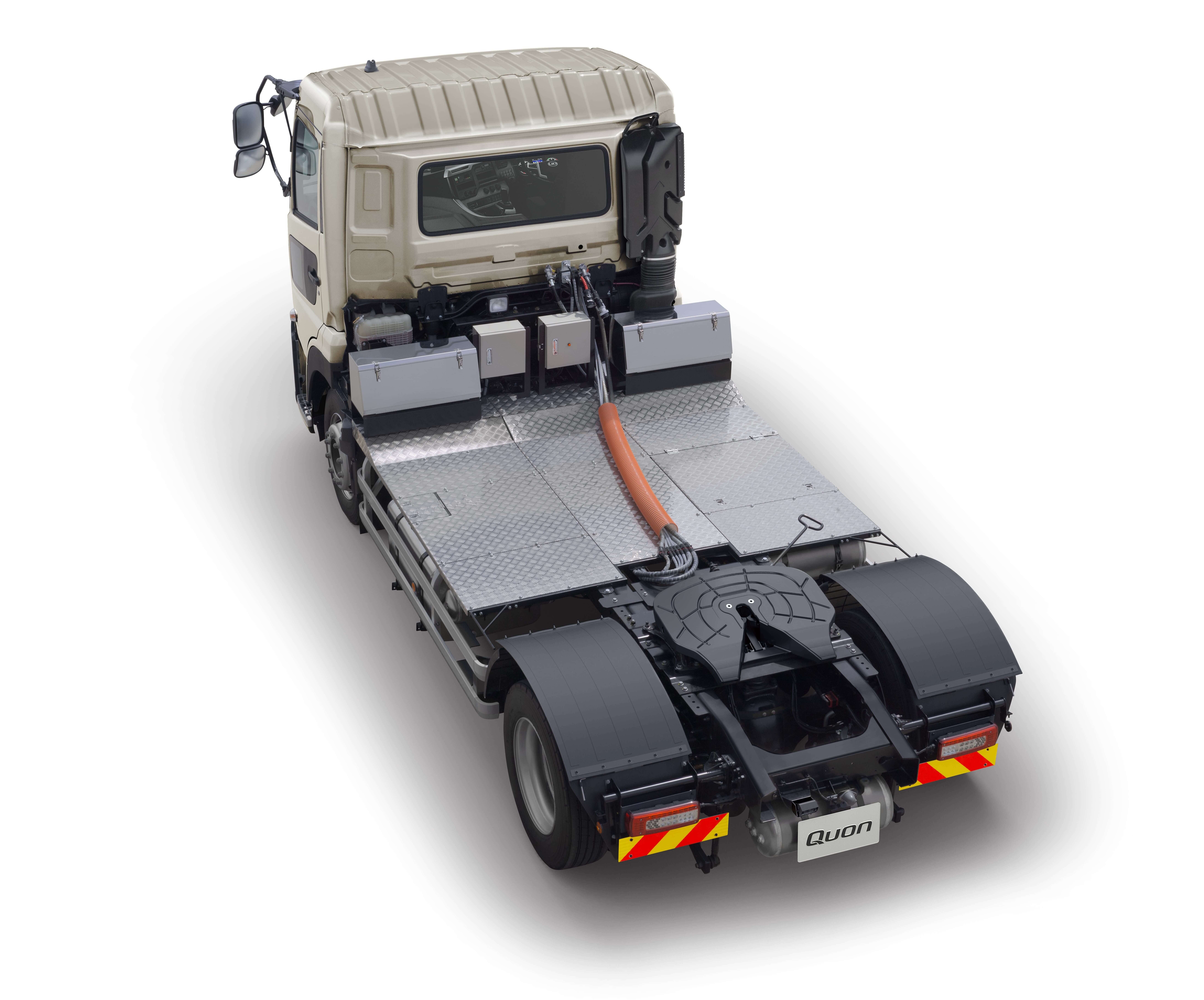 ヒ*デ様 ★積荷付★ＵＤトラックスクオン+５軸重量物運搬トレーラー トラック ト UDトラックス、大型トラック「クオン」に車両運搬用ショートキャブ