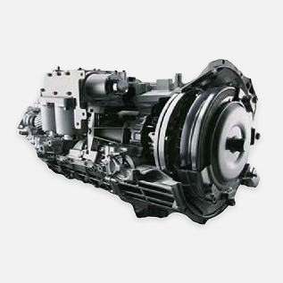 Car automatic transmission unit in metallic grey.