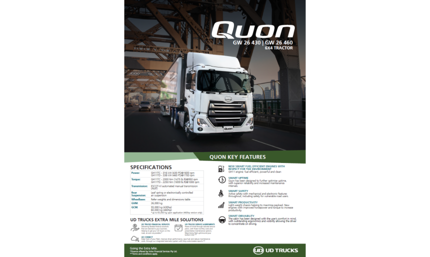 GW 26 430 and 460 6x4 Spec Sheet