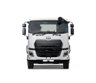 White commercial truck viewed from the front on a plain white background.